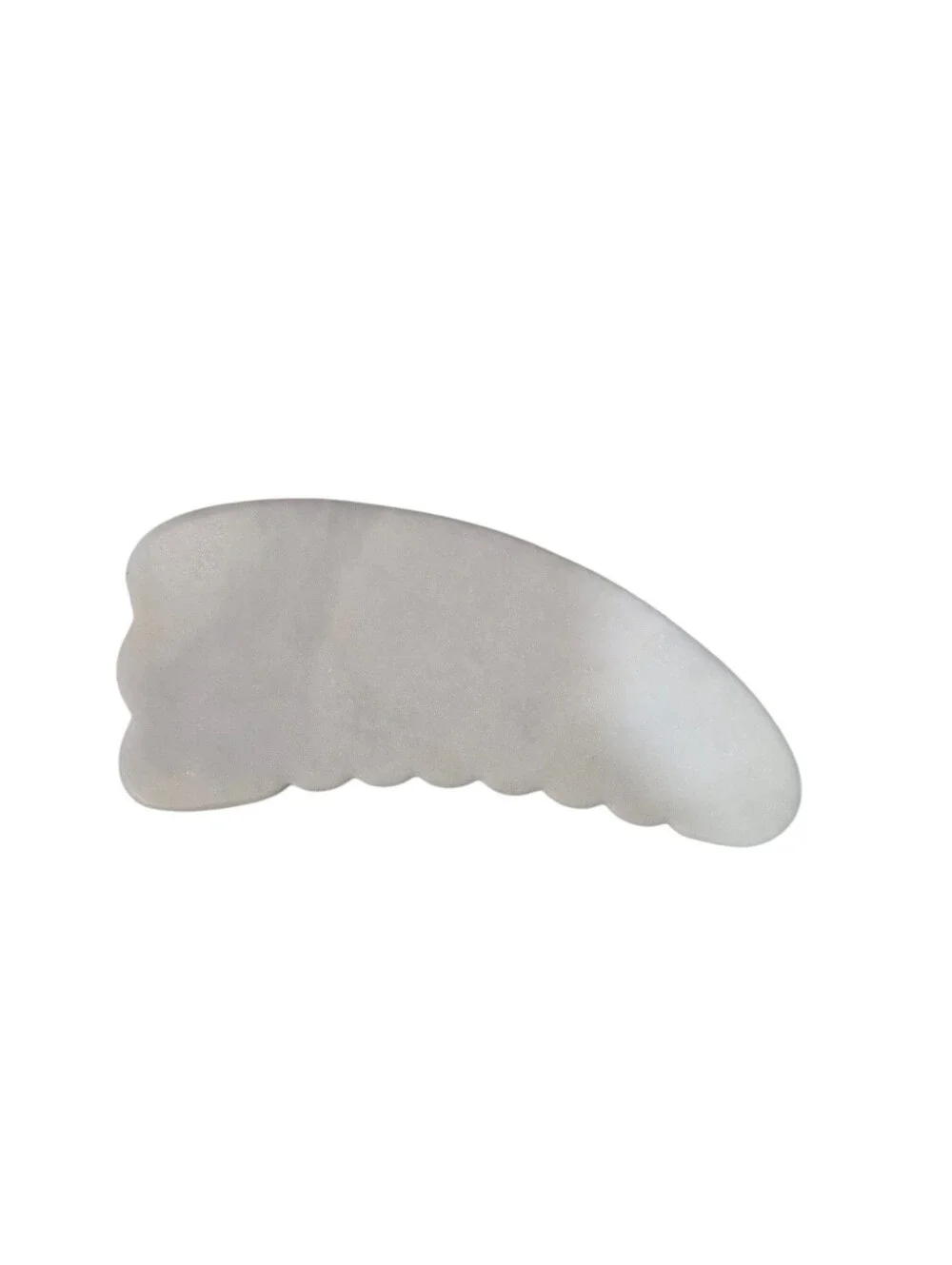 White Stone Gua Sha Facial Massage Sculpting Tool Serrated Edge